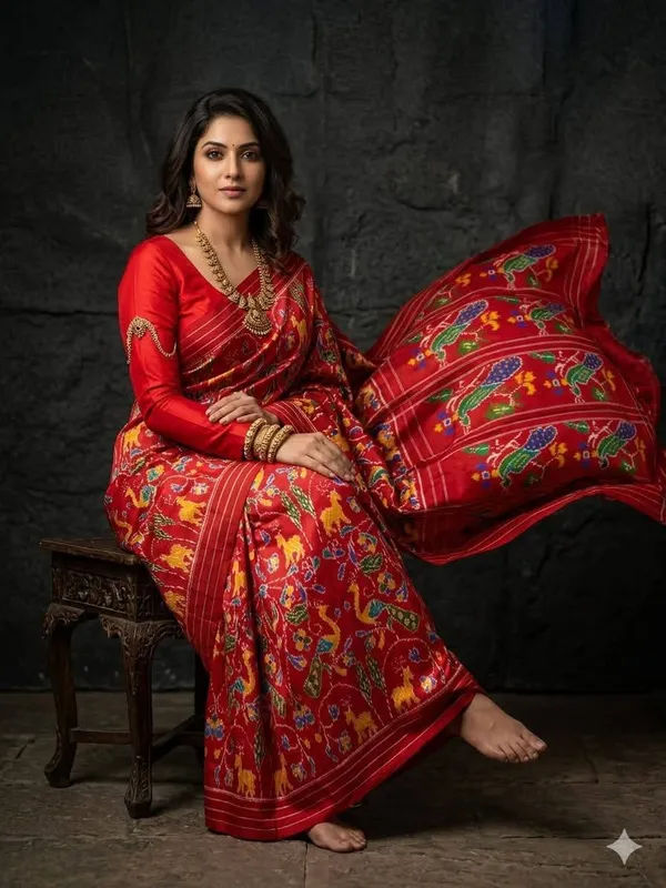 Kalamkari_Designer_Printed_And_Dolla_Silk_Fabric_Sarees