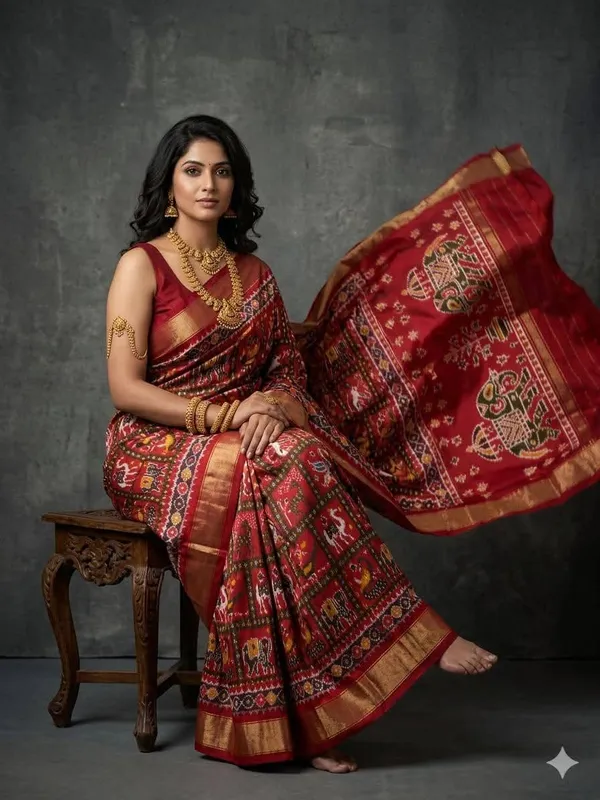Kalamkari_Designer_Printed_And_Dolla_Silk_Fabric_Sarees