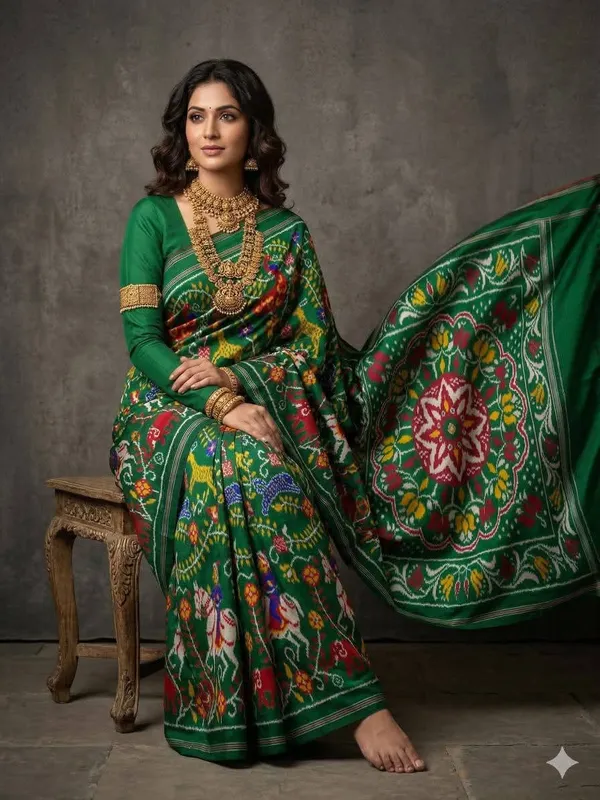 Kalamkari_Designer_Printed_And_Dolla_Silk_Fabric_Sarees