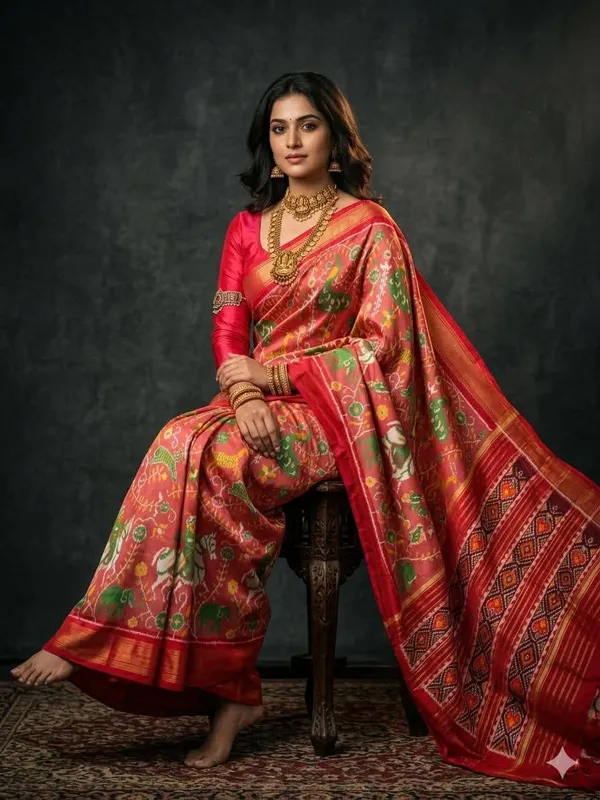 Kalamkari_Designer_Printed_And_Dolla_Silk_Fabric_Sarees
