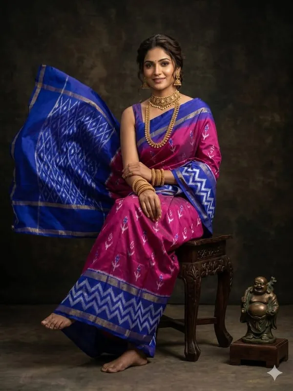 Pochampalli_Designer_Printed_And_Dolla_Silk_Fabric_Sarees