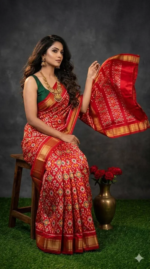 Pochampalli_Designer_Printed_And_Dolla_Silk_Fabric_Sarees
