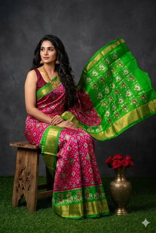 Pochampalli_Designer_Printed_And_Dolla_Silk_Fabric_Sarees