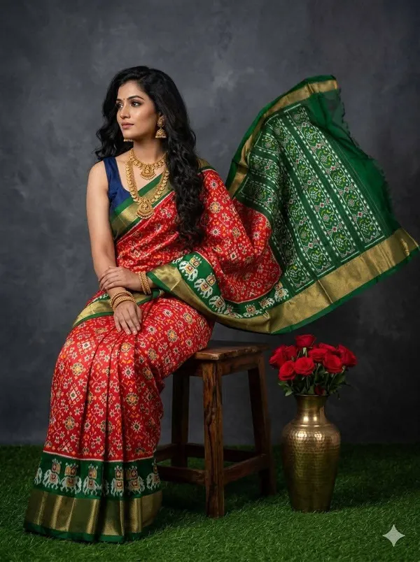 Pochampalli_Designer_Printed_And_Dolla_Silk_Fabric_Sarees