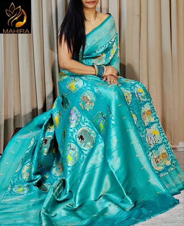 Pochampalli_Designer_Printed_And_Dolla_Silk_Fabric_Sarees