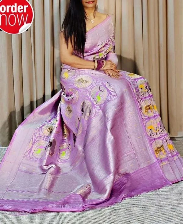 Pochampalli_Designer_Printed_And_Dolla_Silk_Fabric_Sarees