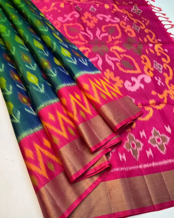 Pochampalli_Designer_Printed_And_Dolla_Silk_Fabric_Sarees