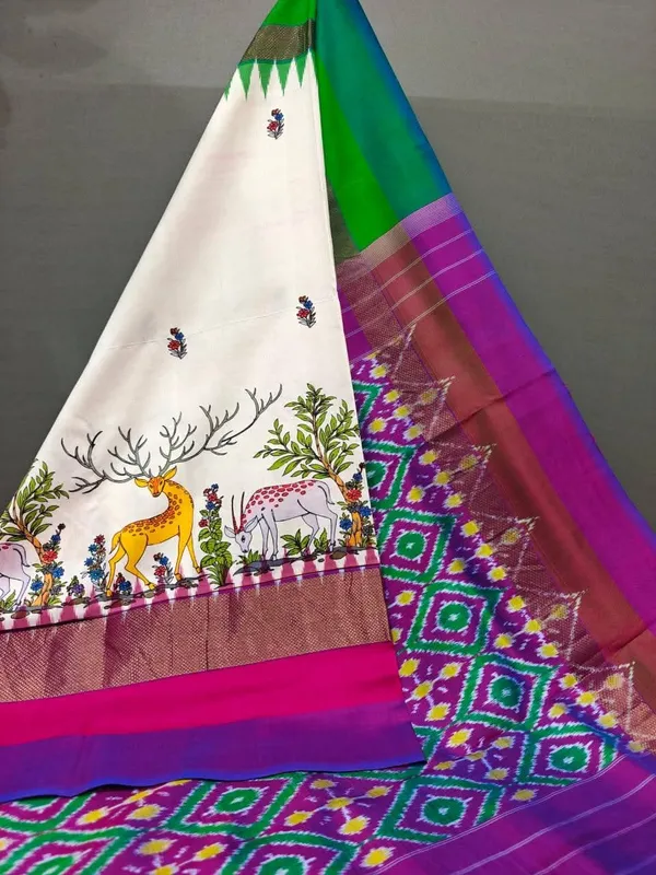 Pochammpalli_Designer_Printed_And_Dolla_Silk_Fabric_Sarees