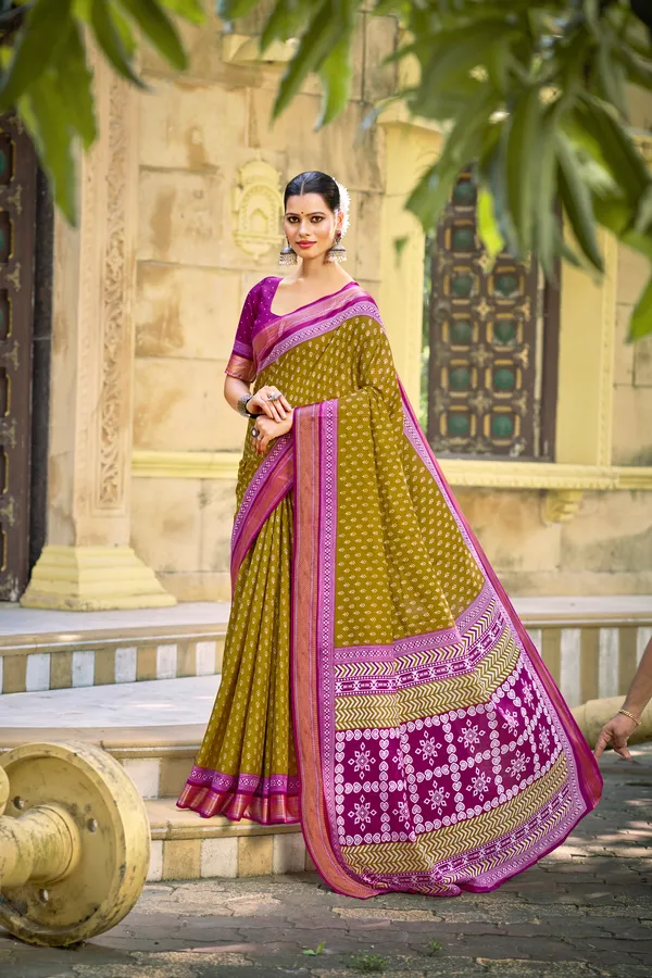 Beautiful_Handicraft_Pure_Soft_MulMul_Cotton_Block_Printed_Zari_Border_Saree_With_Blouce_Piece