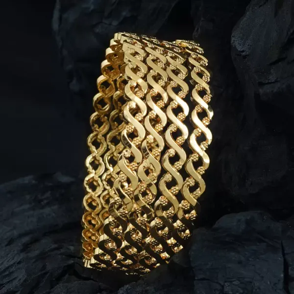 High_Gold_Plated_Daily_Wear_Fancy_Leaf_Design_2_Pcs_Bangle