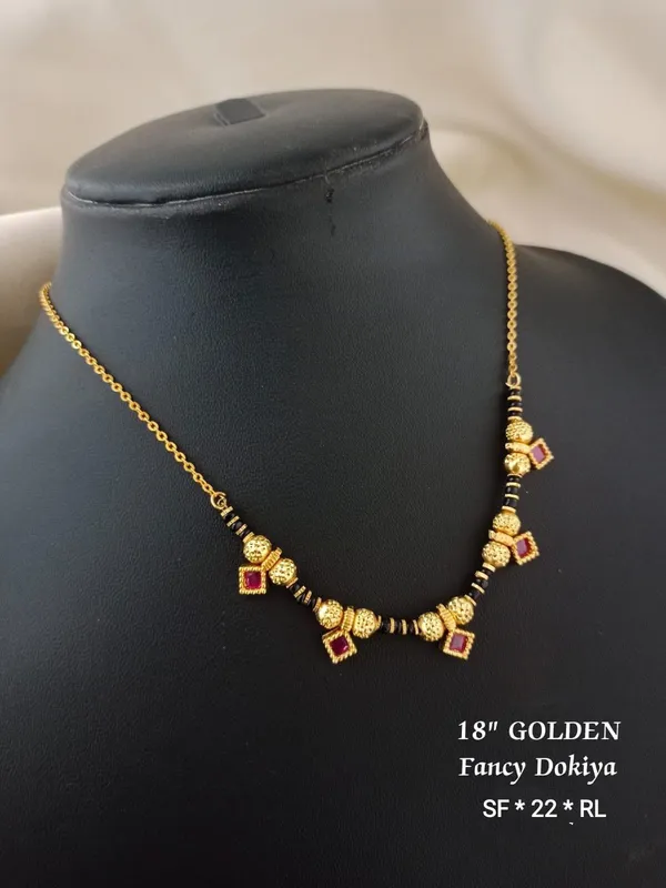 Gold_Plated_Ruby_Stone_Daily_Wear_Square_Design_18'_Mangalsutra