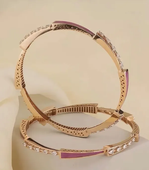 Rose_Gold_Plated_AD_Diamond_Meenakari_Fancy_2_Pcs_Bangles_for_Women