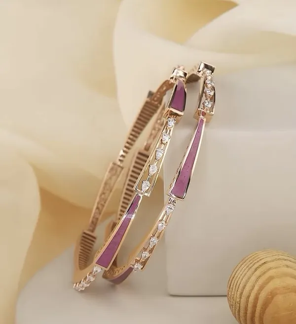 Rose_Gold_Plated_AD_Diamond_Meenakari_Fancy_2_Pcs_Bangles_for_Women