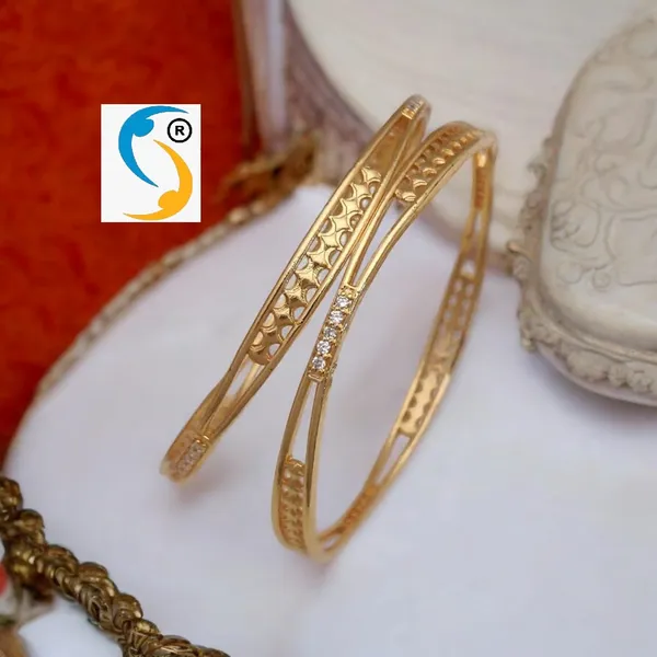 Micro_Gold_Plated_Ad_Diamond_Casual_Wear_2_Pcs_Bangle_For_Women