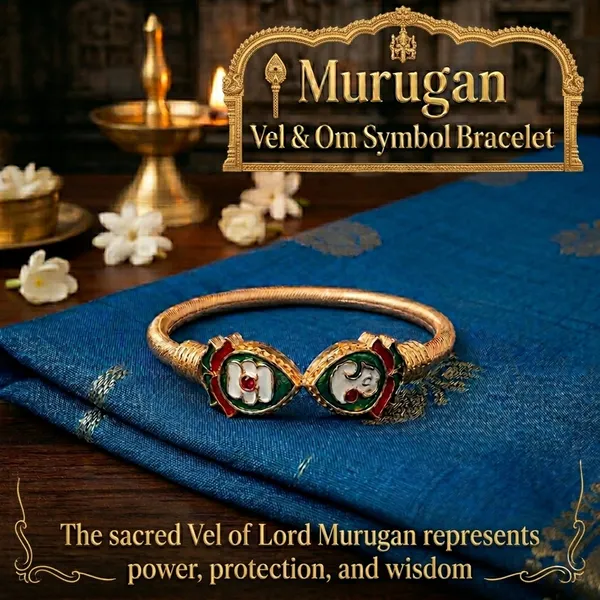 Murugan_Vel_&_Om_Symbol_Bracelet_(Adjustable)_Lightweight