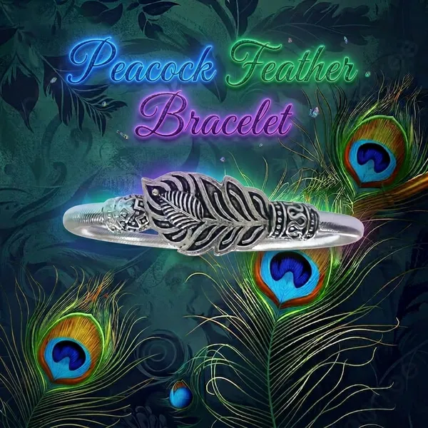 Peacock_Feather_Bracelet_(Adjustable)_Light_Weight