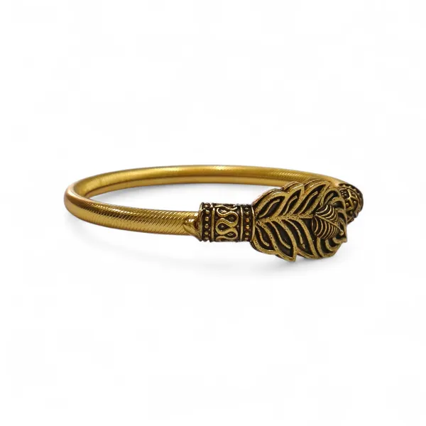 Peacock_Feather_Metal_Bracelet_(Adjustable)_Light_Weight