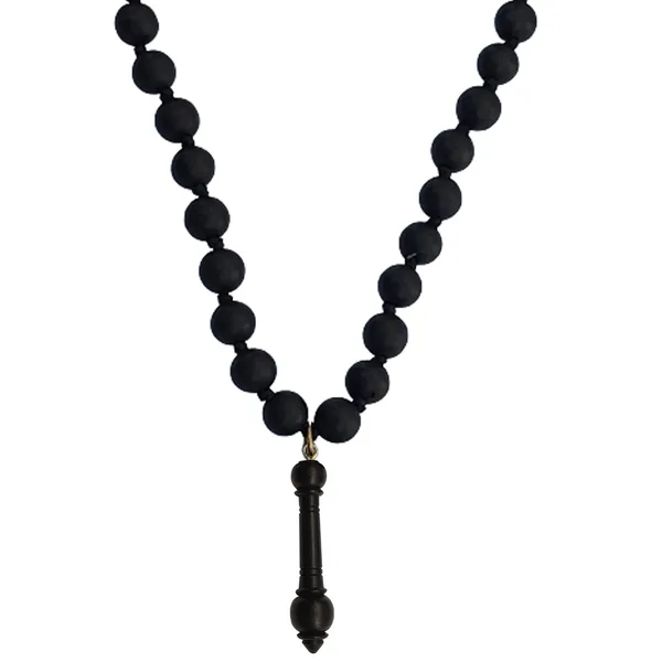 Karungali_Mala_/_Malai_With_Gada_Pendant_10mm_54_Beads