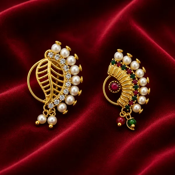Traditional_Maharashtrian_Nath_Nose_Ring_Clip_On_|_Pearl_Gold_Plated_Nose_Pin_Without_Piercing_|_Ethnic_Jewellery_For_Women_|_Combo