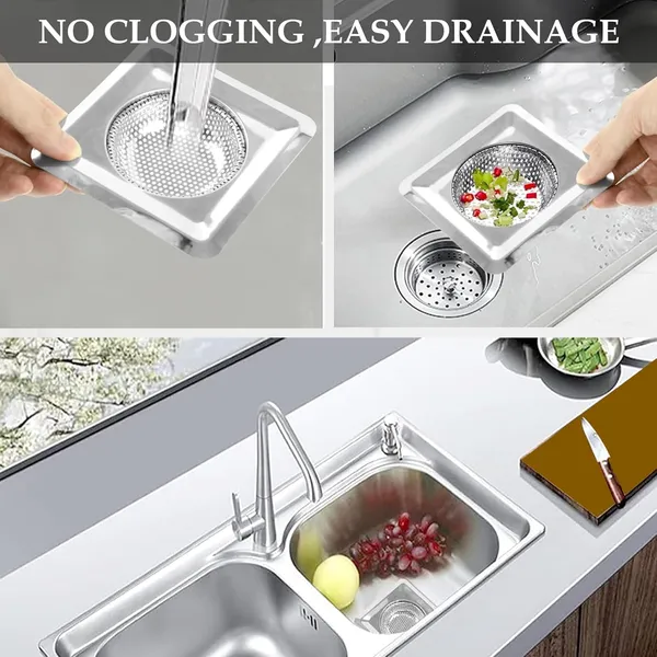 2Pcs_Stainless_Kitchen_Sink_Strainer,_Square_Mesh_Drain_Cover_for_Kitchen_&_Bathroom,_Long_Hair_and_Food_Blockages_Cleaning_Tool_for_Bathroom_Kitchen_Sink(11cm)