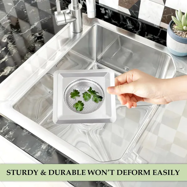 2Pcs_Stainless_Kitchen_Sink_Strainer,_Square_Mesh_Drain_Cover_for_Kitchen_&_Bathroom,_Long_Hair_and_Food_Blockages_Cleaning_Tool_for_Bathroom_Kitchen_Sink(11cm)