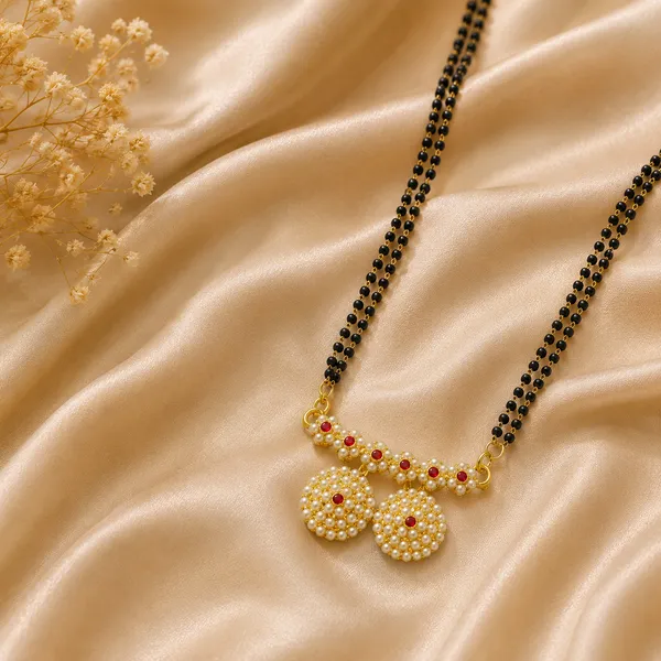 Gold_Plated_Mangalsutra_|_18_Inch_Double_Line_Black_Beads_Chain_|_Stone_Twin_Vati_Pendant_For_Women