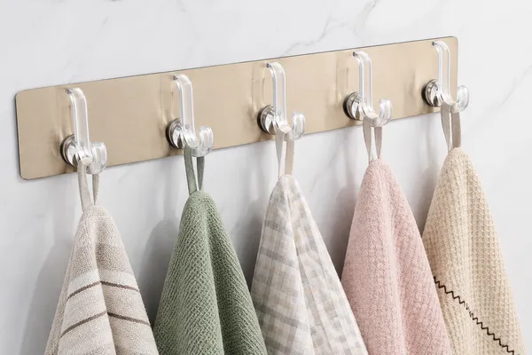 Adhesive_Sticker_Multi-Purpose_5_Golden_Hook_Towel_Hanger_for_Kitchen,Bathroom_(Acrylonitrile_Butadiene_Styrene_(ABS),_Golden)