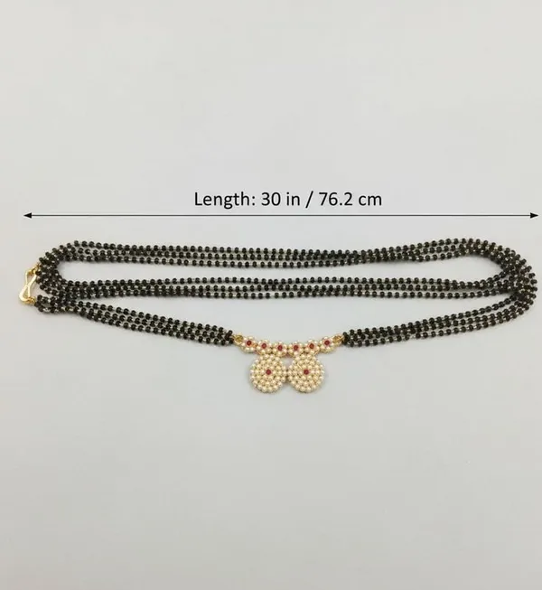 Traditional_4_Line_Black_Bead_Mala_Mangalsutra_With_Gold-Plated_Vati_Pendant_For_Women