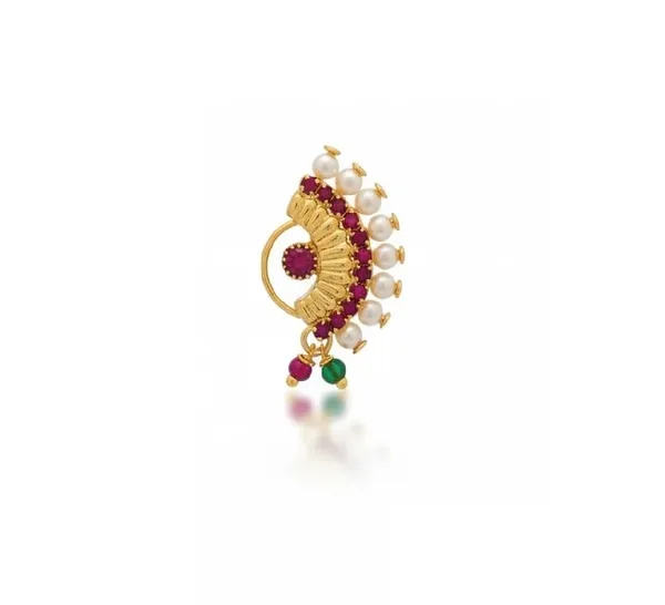 Wedding_Special_Maharashtrian_Non-Piercing_Pressing_Nath_Combo_With_Stone_Work_For_Women_&_Girls
