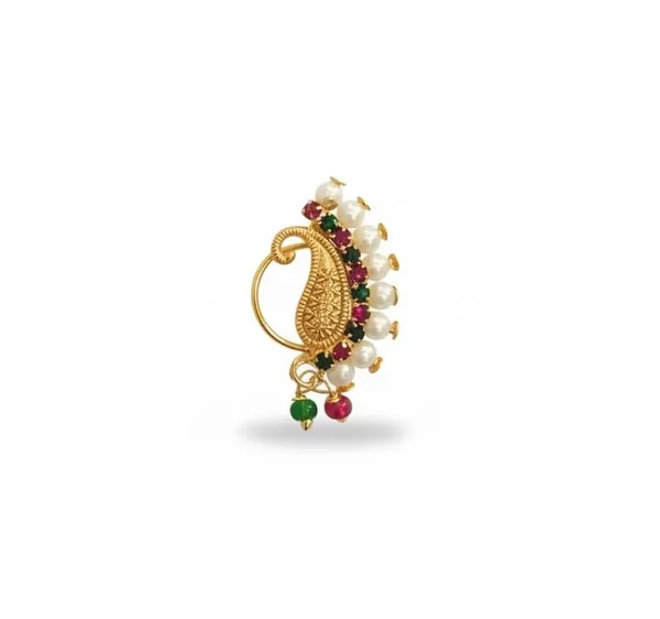 Wedding_Special_Maharashtrian_Non-Piercing_Pressing_Nath_Combo_With_Stone_Work_For_Women_&_Girls