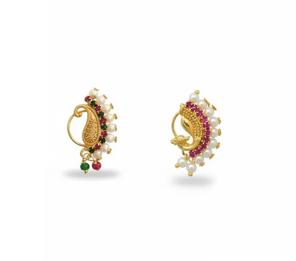 Traditional_Maharashtrian_Pressing_Nath_Combo_With_Stone_Border_&_Multicolor_Stone_Work_For_Women_&_Girls