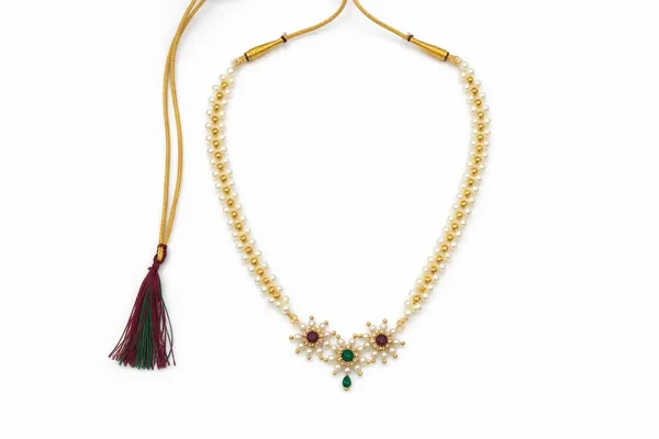 Classic_Stone_Beads_Necklace_With_Gold_Finish_Floral_Pendant,_Pink_&_Green_Stones_And_Adjustable_Dori_For_Women