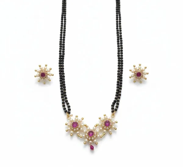Long_Mala_Style_Black_Bead_Mangalsutra_With_Color_Stone_Pendant_For_Women