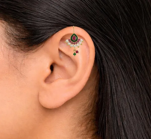 Maharashtrian_Pressing_Bugadi_Earrings_|_Flower_Stone_Green_Drop_And_Gold_Finish_Bugadi_For_Women