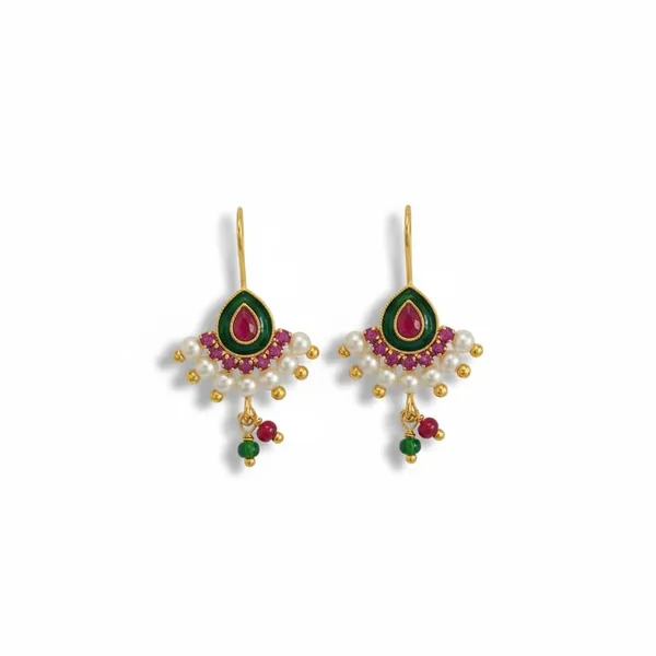 Maharashtrian_Pressing_Bugadi_Earrings_|_Flower_Stone_Green_Drop_And_Gold_Finish_Bugadi_For_Women