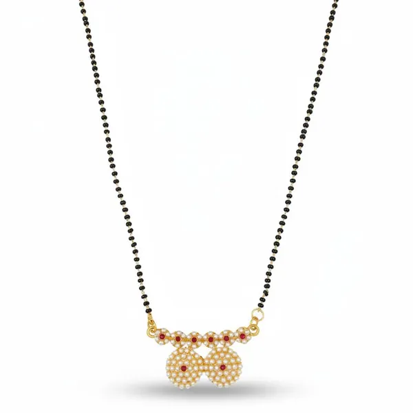 Gold_Plated_Mangalsutra_|_18_Inch_Single_Line_Black_Beads_Chain_|_Stone_Twin_Vati_Pendant_For_Women