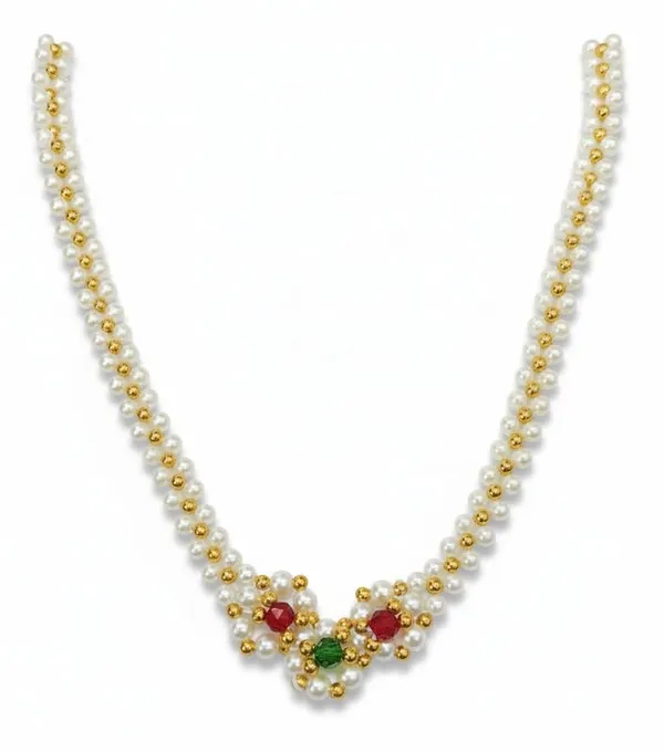 Gold_Plated_Stone_Necklace_|_Red_And_Green_Crystal_Pendant_|_Traditional_Wedding_Jewelry_For_Women