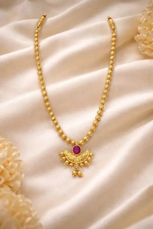 Chandrakor_Beaded_Necklace_|_Gold_Plated_Short_Necklace_With_Stone_|_Traditional_Jewelry_For_Women