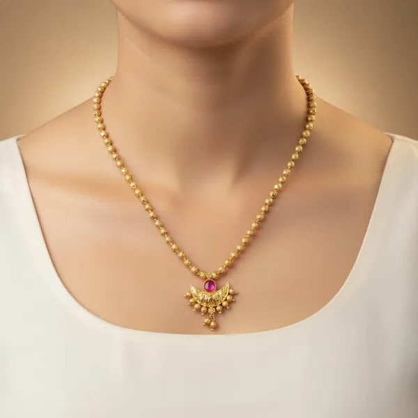 Chandrakor_Beaded_Necklace_|_Gold_Plated_Short_Necklace_With_Stone_|_Traditional_Jewelry_For_Women