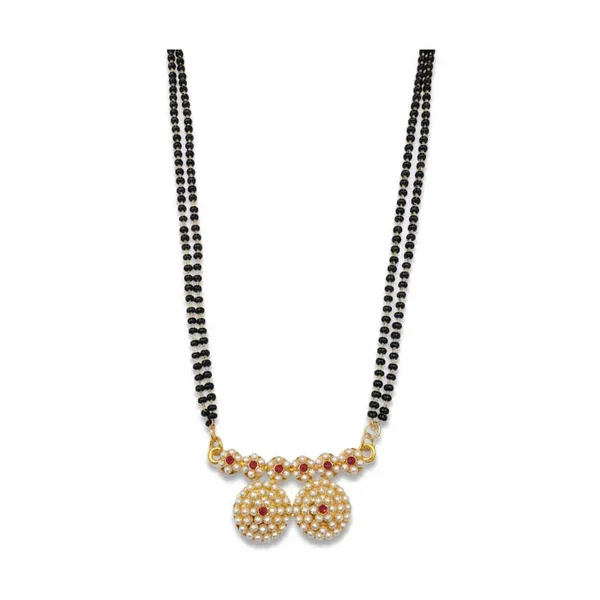 Gold_Plated_Mangalsutra_|_18_Inch_Double_Line_Black_Beads_Chain_|_Stone_Twin_Vati_Pendant_For_Women