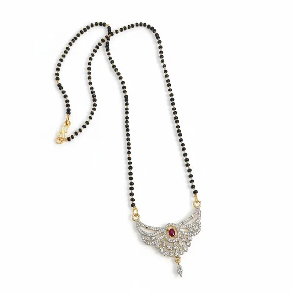 Gold_Plated_Ad_Stone_Mangalsutra_|_18_Inch_Black_Beads_Chain_|_Traditional_Jewelry_For_Women