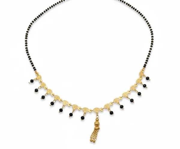 Traditional_Gold_Plated_Mangalsutra_|_18_Inch_Elegant_Black_Beads_Chain_|_Classic_Jewelry_For_Women