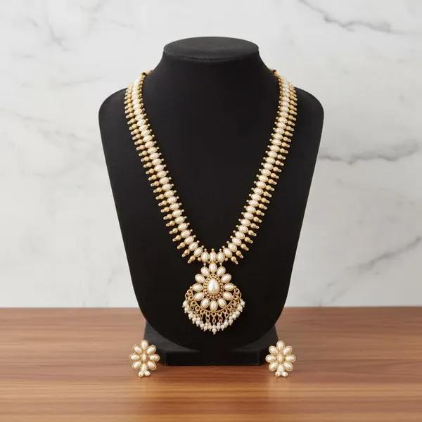 Traditional_Stone_Long_Haaram_Necklace_|_Necklace_For_Women_Gold_Plated_Stylish_Pendant_Necklace_Set_Traditional_&_Modern_Design_Daily_Wear_Jewellery_For_Girls_&_Women