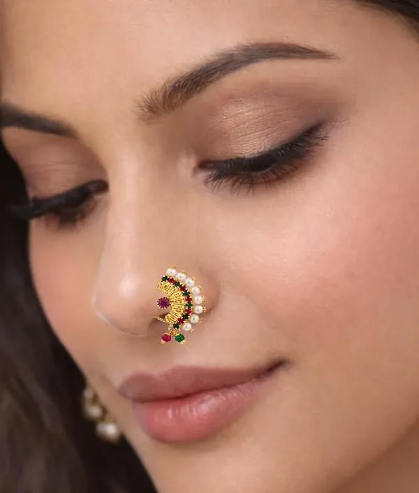 Traditional_Maharashtrian_Pressing_Nath_Combo,_Gold_Plated_Brass,_Pearl_&_Multicolor_Stone_Studded,_Bridal_Nose_Ring,