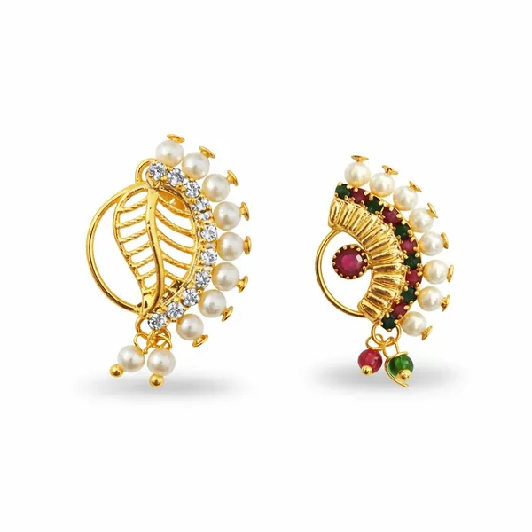 Traditional_Maharashtrian_Nath_Nose_Ring_Clip_On_|_Pearl_Gold_Plated_Nose_Pin_Without_Piercing_|_Ethnic_Jewellery_For_Women_|_Combo