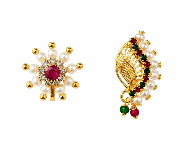 Traditional_Maharashtrian_Clip-On_Nath,_Gold_Plated,_Pearl_&_Multicolor_Stone,_Combo_,_Brass,_Bridal_Wedding_Nose_Ring_For_Women