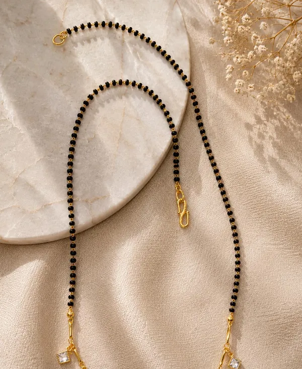 Gold_Plated_Mangalsutra_For_Women_|_Black_Beads_Chain_With_Sparkling_Crystal_Stone_Pendant_|_Traditional_Daily_Wear_Mangalsutra_For_Girls_&_Women