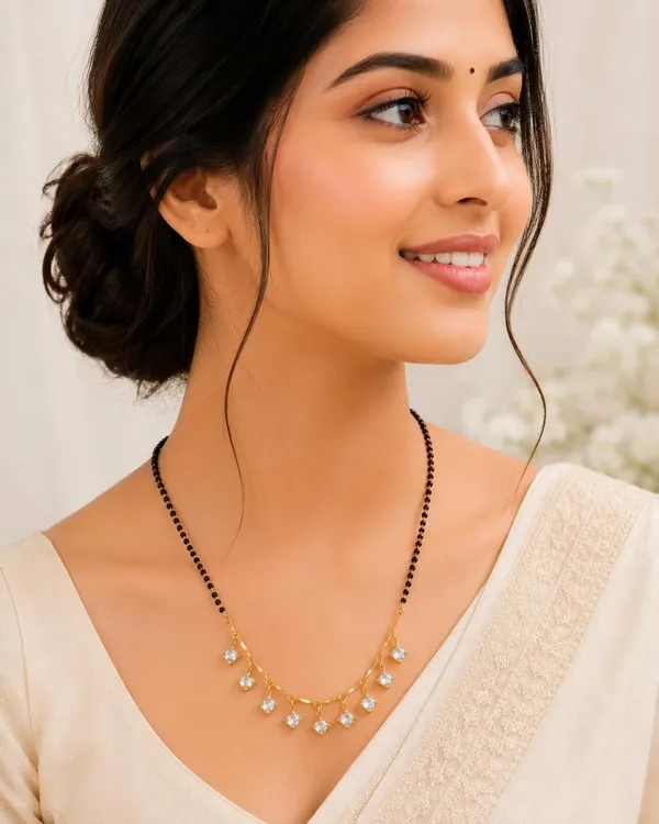 Gold_Plated_Mangalsutra_For_Women_|_Black_Beads_Chain_With_Sparkling_Crystal_Stone_Pendant_|_Traditional_Daily_Wear_Mangalsutra_For_Girls_&_Women