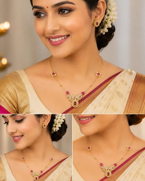 Jewellery_Invisible_Necklace_For_Women_|_Pink_Stone_&_Pearl_Gold_Plated_Traditional_Necklace_|_Lightweight_Elegant_Chain_Pendant_Jewellery_For_Party,_Wedding,_Function_&_Daily_Wear