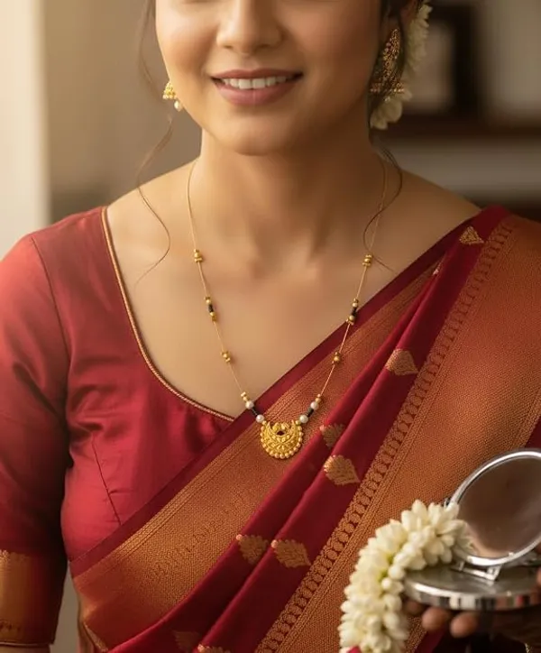 Traditional_Mangalsutra_Necklace_For_Women,_Gold-Toned_Pendant_With_Black_Beads